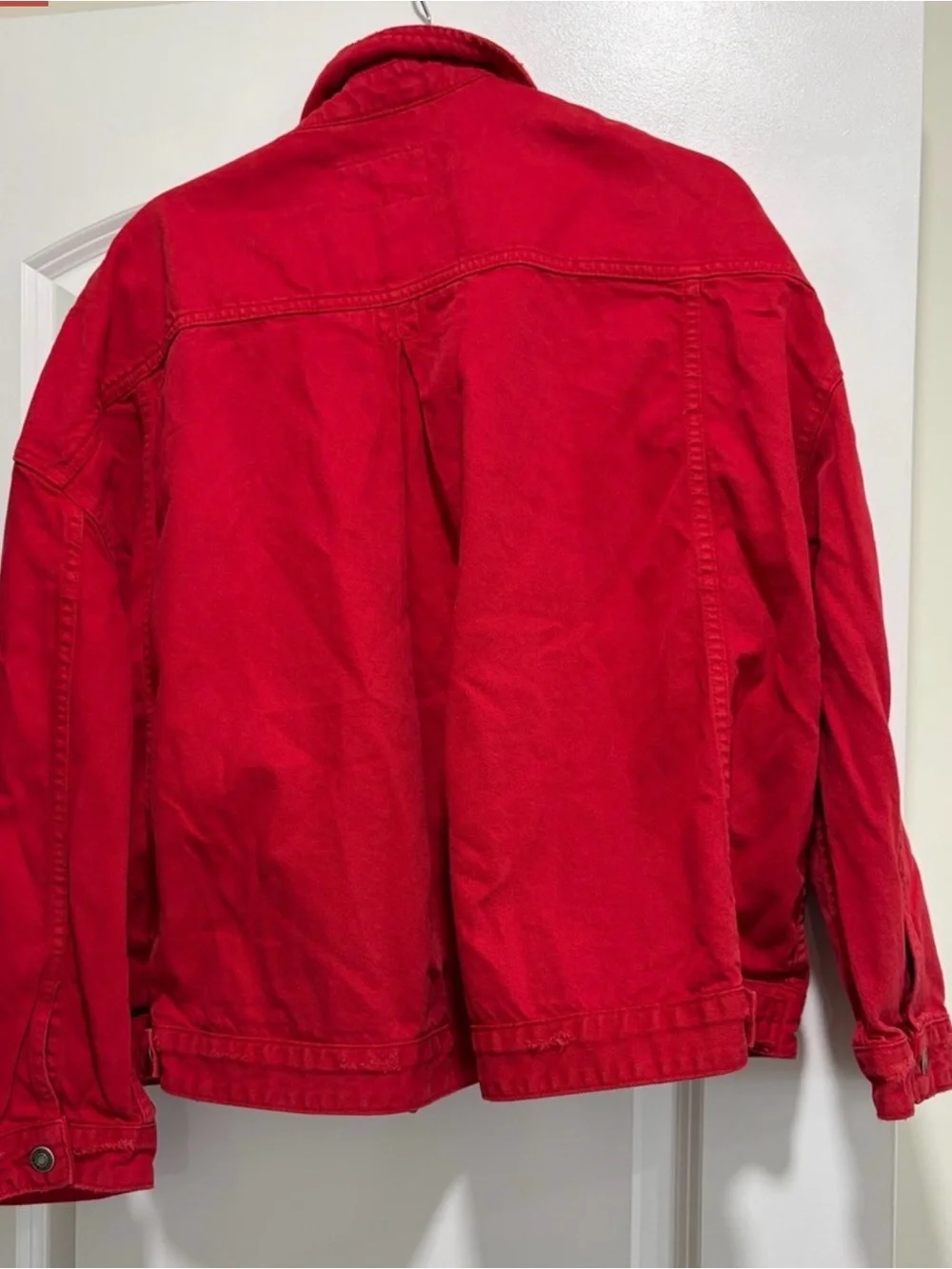 We the free red opal denim swing jacket